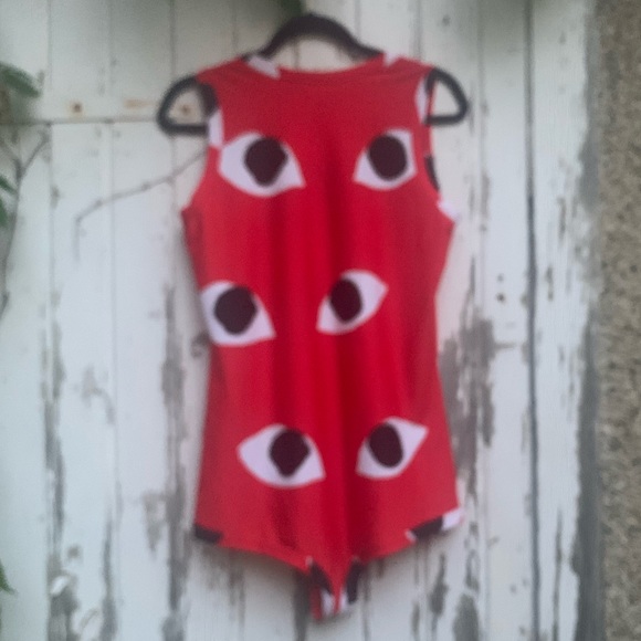 Comme Des Garçon Signature Eyeprint Bodysuit L Top Shirt - Picture 15 of 15